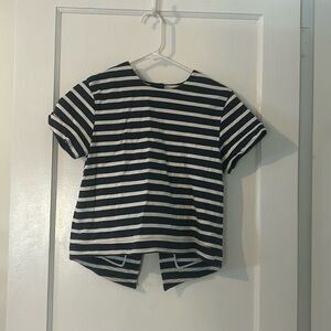 Adam Lippes blue and white striped top with snap closure size S